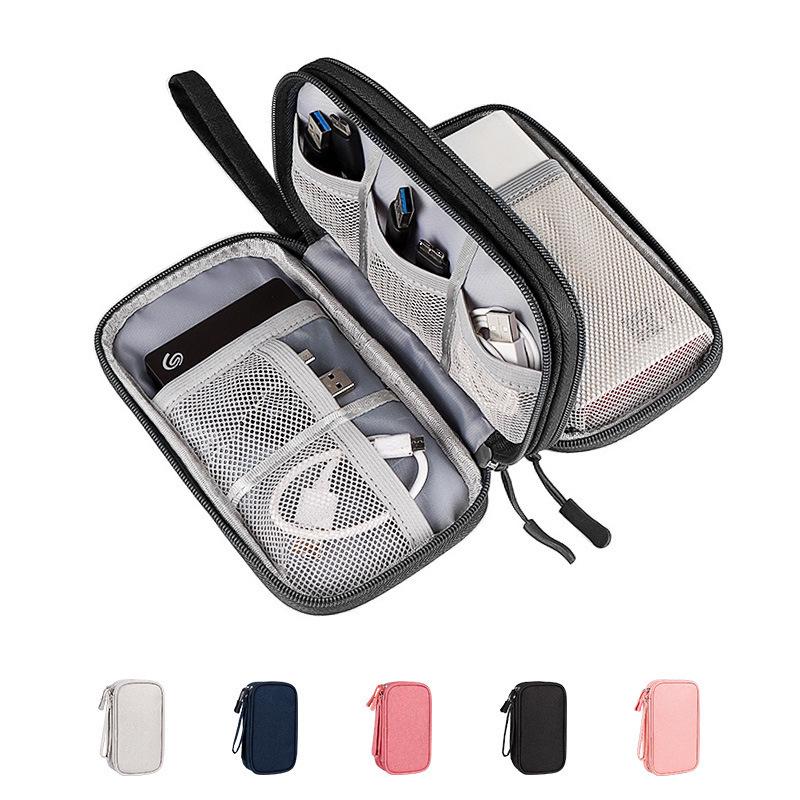 Multifunctional Digital Storage Bag with USB Flash Drive, Power Bank, and Cable Organizer