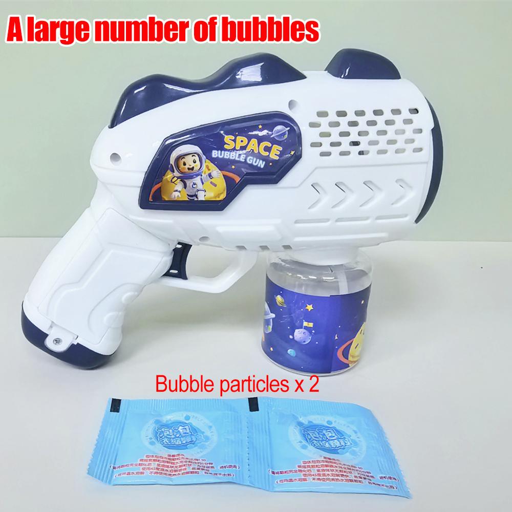 Space Astronauts Fully Automatic Bubble Gun Rocket Bubbles Machine Automatic Blower With Bubble Liquid Toy For Kids Bubble Gift