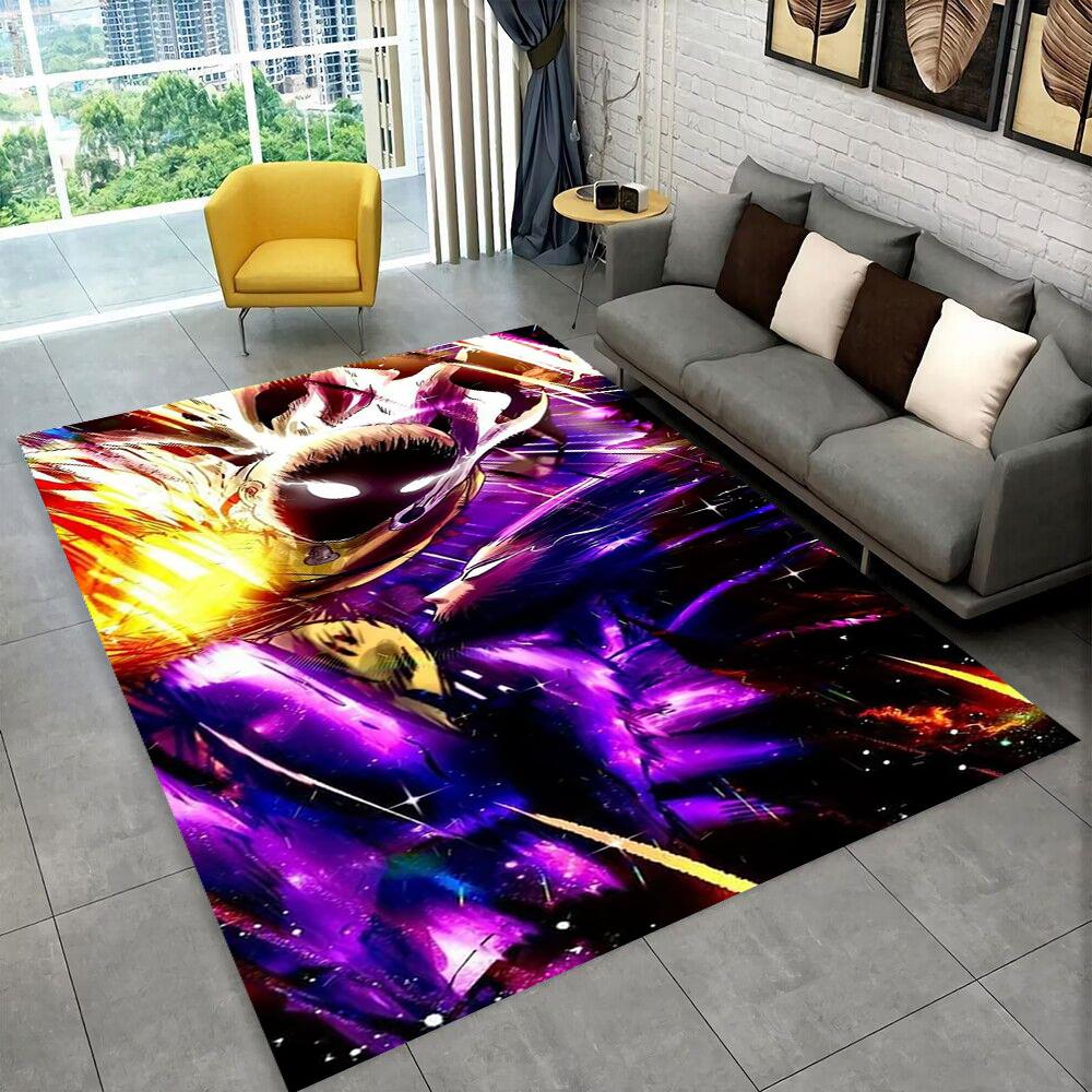 3D One Punch Man Saitama Cartoon Anime Teppich für Wohnzimmer Schlafzimmer Zuhause Sofa Dekoration, Kinder Spiel Rutschfeste Bodenmatte