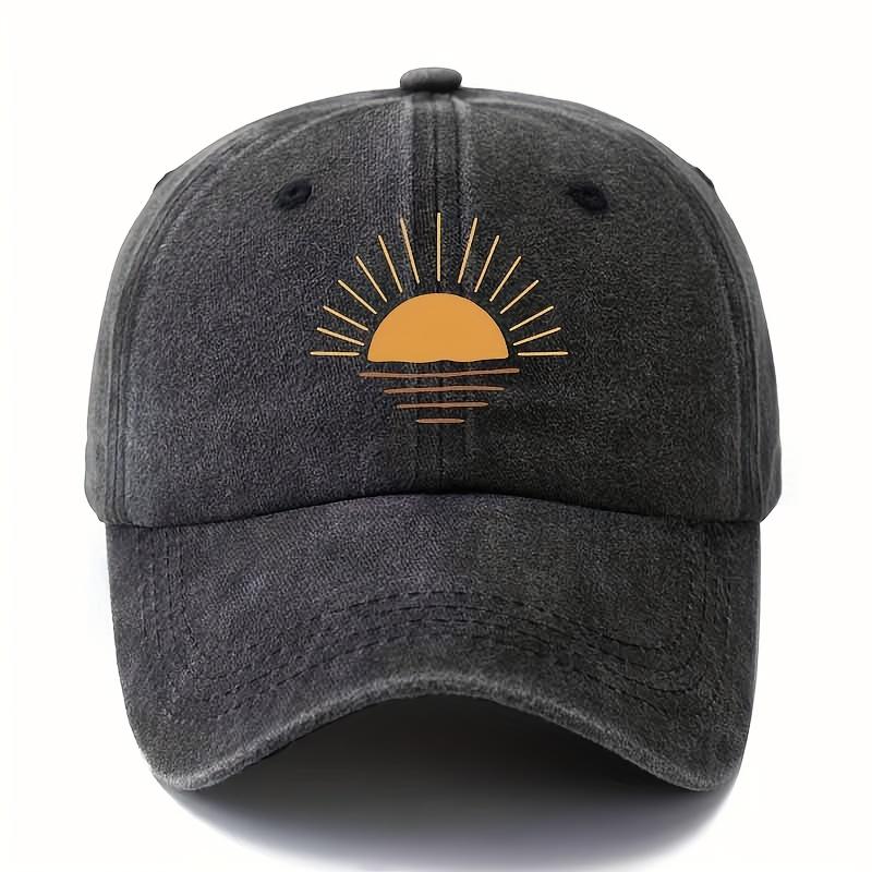 Men's and Women's Versatile Printing Sunrise Baseball Hat Curved Eaves Truck Driver Outdoor Vacation Travel Camping
