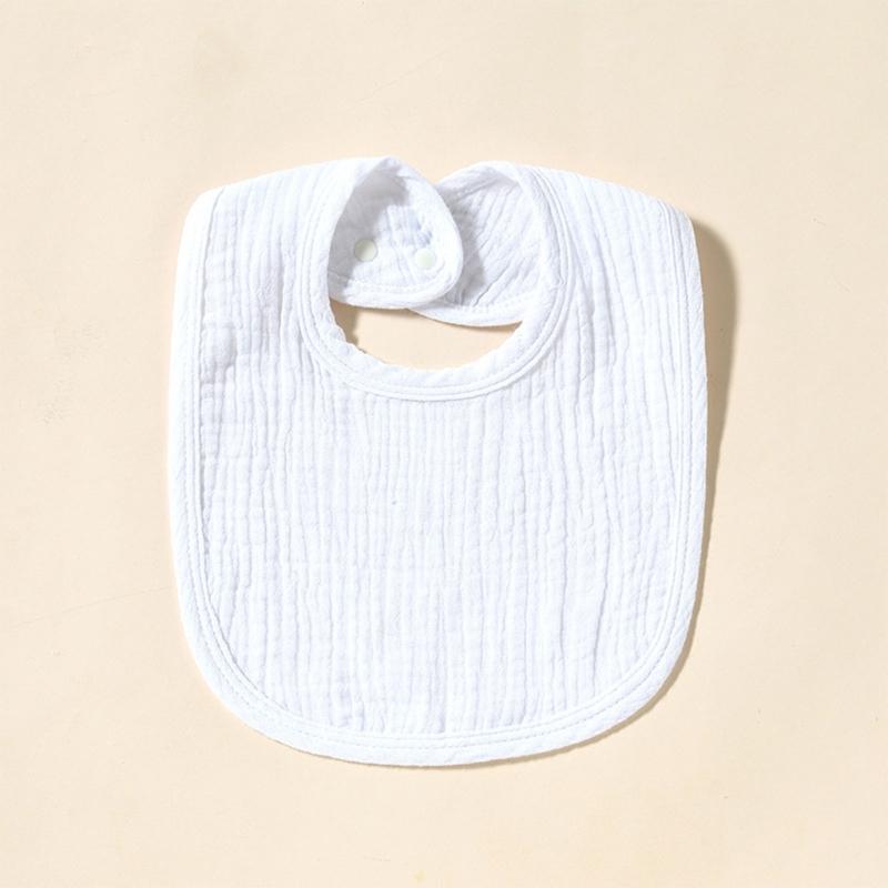 1pc Solid Colour Cotton Gauze Baby Bibs Ruffle Lace Infant Newborn Feeding Burp Cloth Saliva Towel Adjustable Bandana Drool Bibs