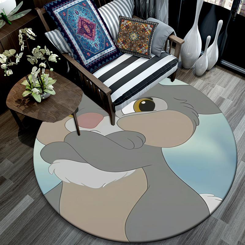 Thumper pattern round rug,Carpet Rug for Living Room Bedroom Playroom ,Non-slip Floor Mat,Holiday Gifts and Birthday Gifts.