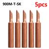 5 Pcs 900M-T Copper Soldering Iron Tips -free Welding Solder Tip 933.907.951  Rework Station Welding Head Soldering Tool
