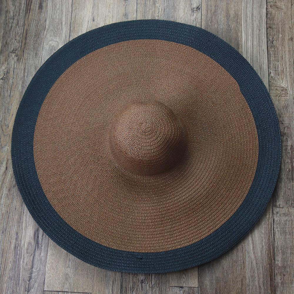 Women's European and American style sunshade hat, beach photo hat, wide-brim hat, foldable straw hat, sun hat CM