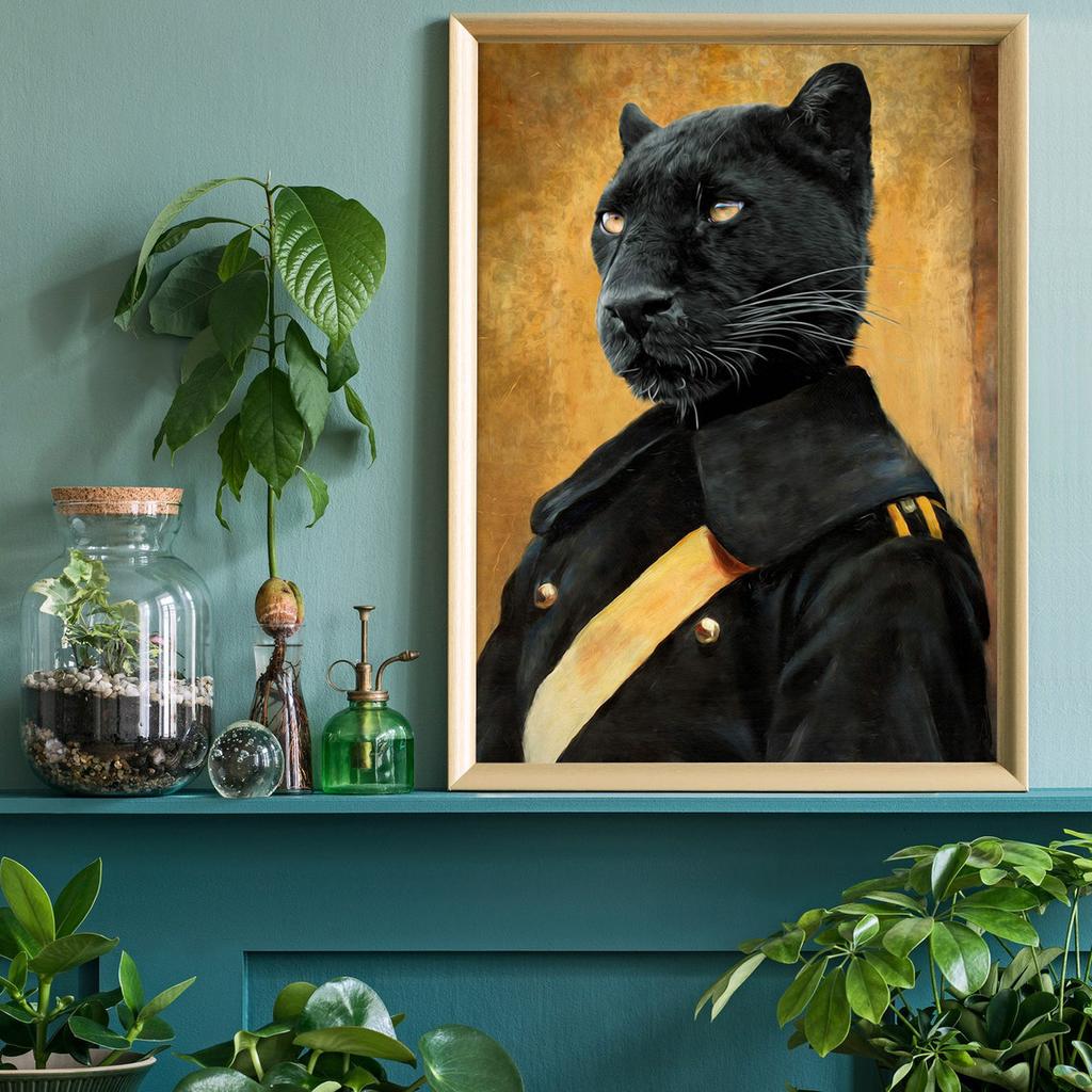 Renaissance Animal Painting Lion Flamingo Tiger Rabbit Victorian Animal Portrait Wall Art Funny Picture Canvas Poster Home Decor