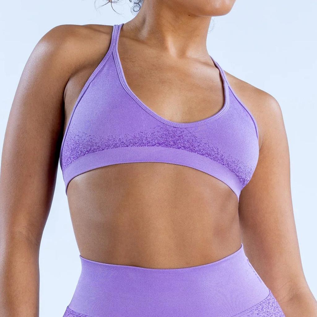 Seamless High Elastic Yoga Bra With Floral Jacquard For Fitness And Running