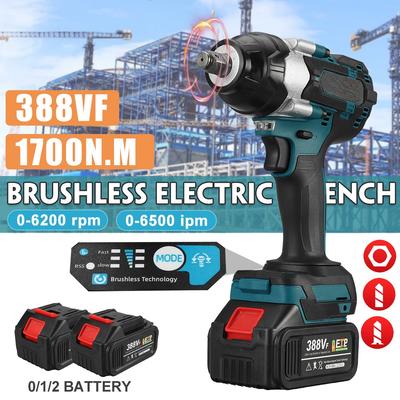 22900mAh High Torque Brushless Electric Impact Wrench 1700N.M 1/2Inches Socket Rechargeable Wireless Power Tools For 18V Battery