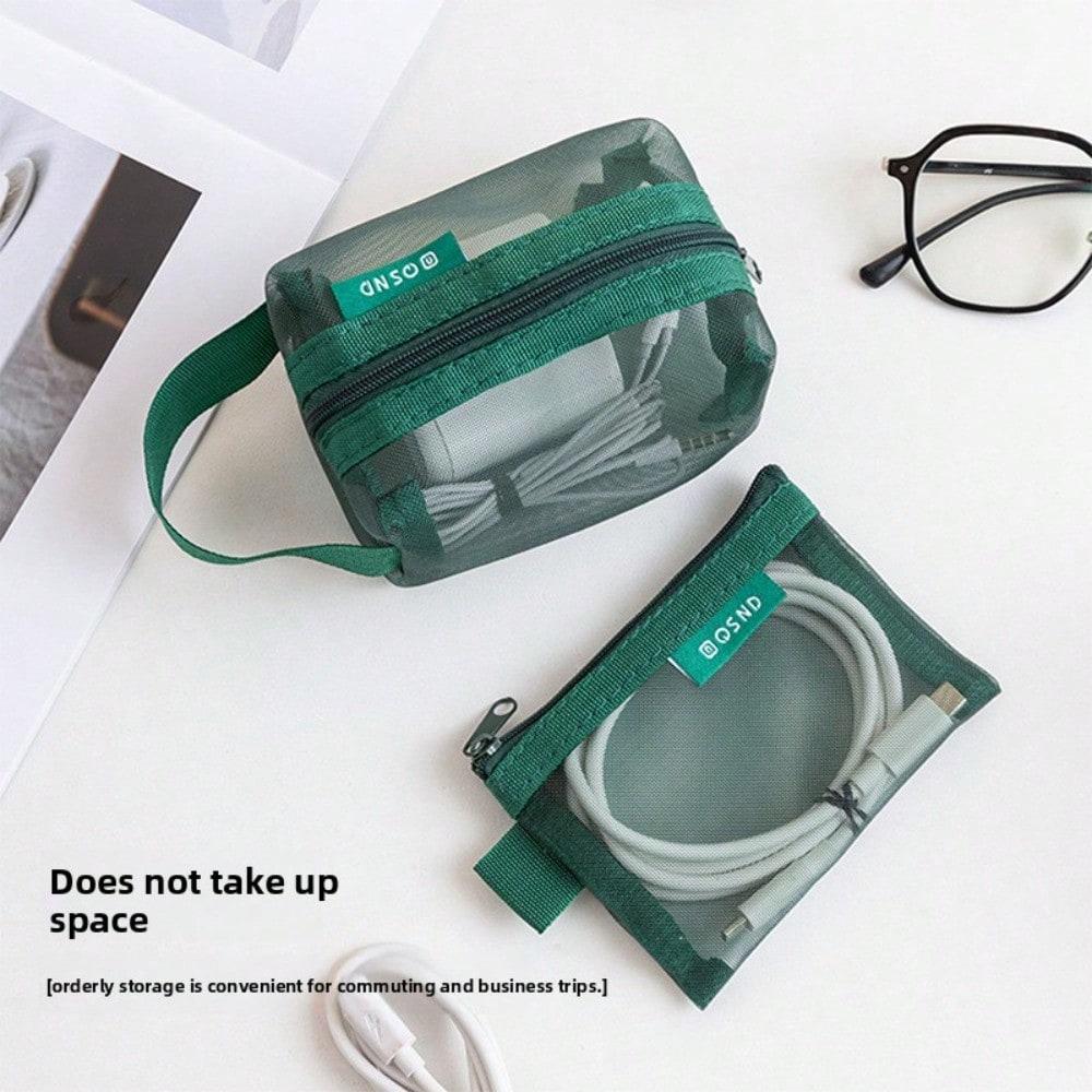 Mesh Digital Storage Bag Ins Wind Travel Data Cable Earphone Power Bank Finishing Bag Multi-purpose