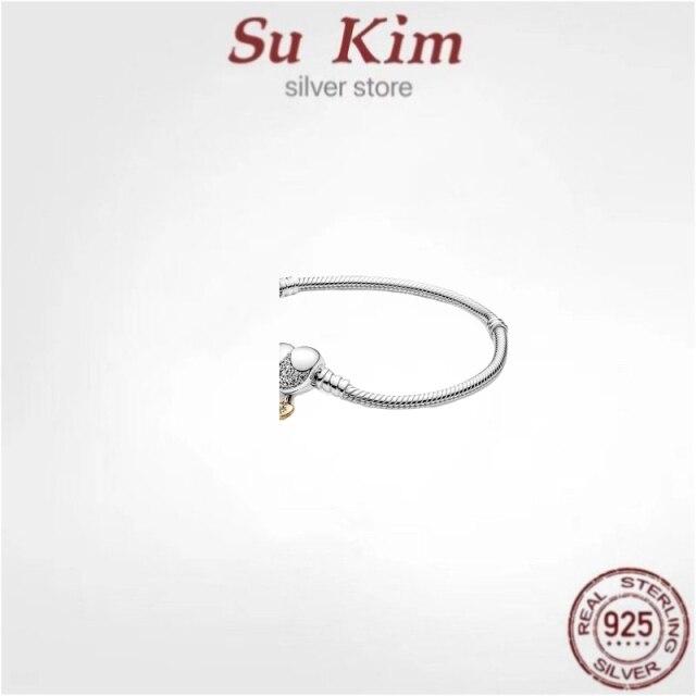 New Love Fit Original Pan 100 %925 Sterling Silver Beaded Bracelet For Women Fit Original Diy Charm Jewelry