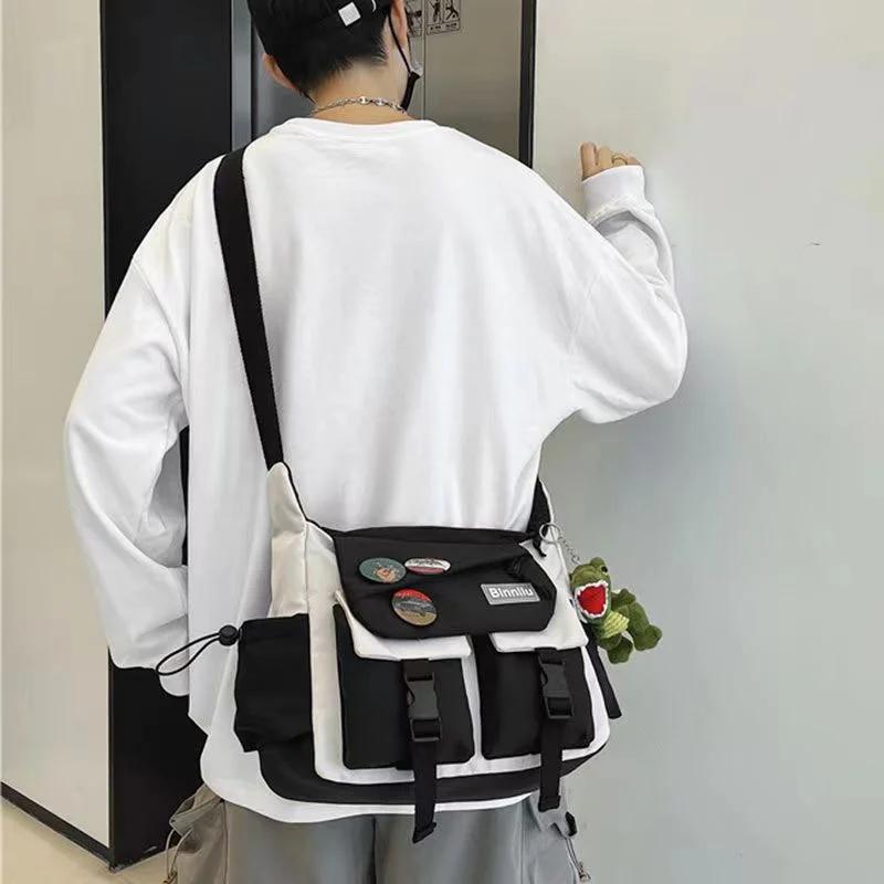 Preppy Casual Nyl Crossbody Bag For Men And Women Teenager Messenger Bag, Outdoor Student Commuter Shoulder Bag For Daily Use