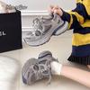 Fashion Women's Chunky Sneakers Spring Autumn Retro Platform Casual Shoes Comfortable Lace Up Sport Shoes Lightweight Walking Sneakers