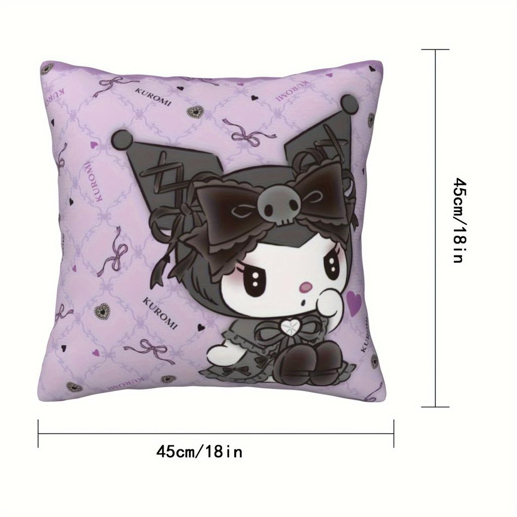 2Pcs Sanrio My Melody X Kuromi Pillow Cover, Polyester 2D Double-Sided Print, Holiday Gift Cute Cushion Case For Bedroom