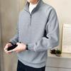 Men's 2024 Spring/Autumn Thickened Pullover Half-Zip Stand Collar Sweatshirt
