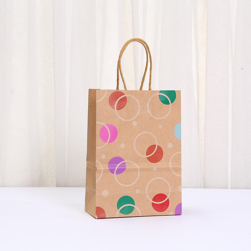 

StoBag 2025 NEW Polka Dot Kraft Paper Gift Bags Reusable Eco Friendly Tote for Birthday Party Favor Packaging Shopping 30pcs&15x8x21cm