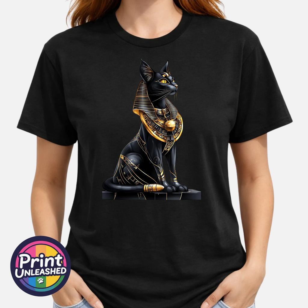 Bastet Cat Goddess T Shirt Egyptian Mythology Graphic Tee Sacred Cat Gift S-2XL