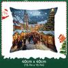 Christmas City Night View Cushions Pillowcase Polyester Cushion Cover Throw Pillow Pillowcover Home Car Sofa Decor