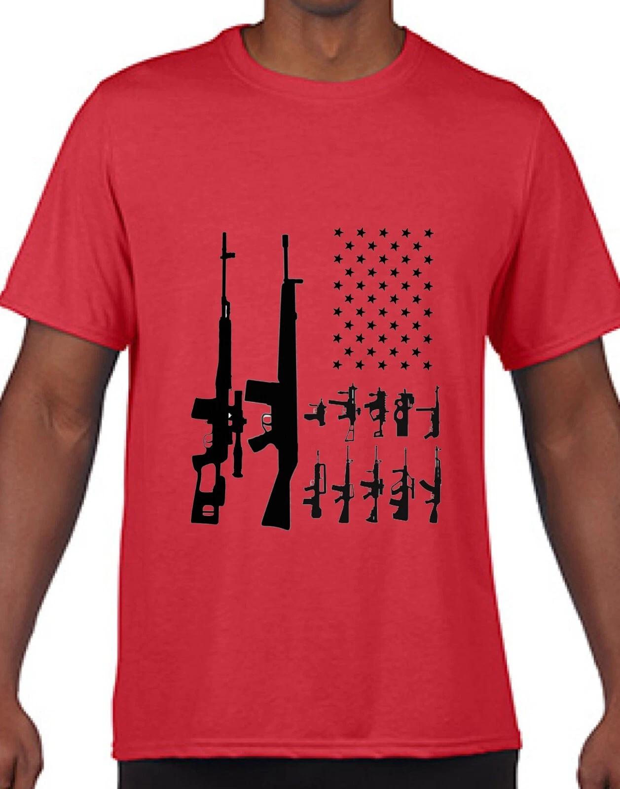 Rifles Flag Patriotic Flag art T-Shirt Protect The 2nd Amendment S