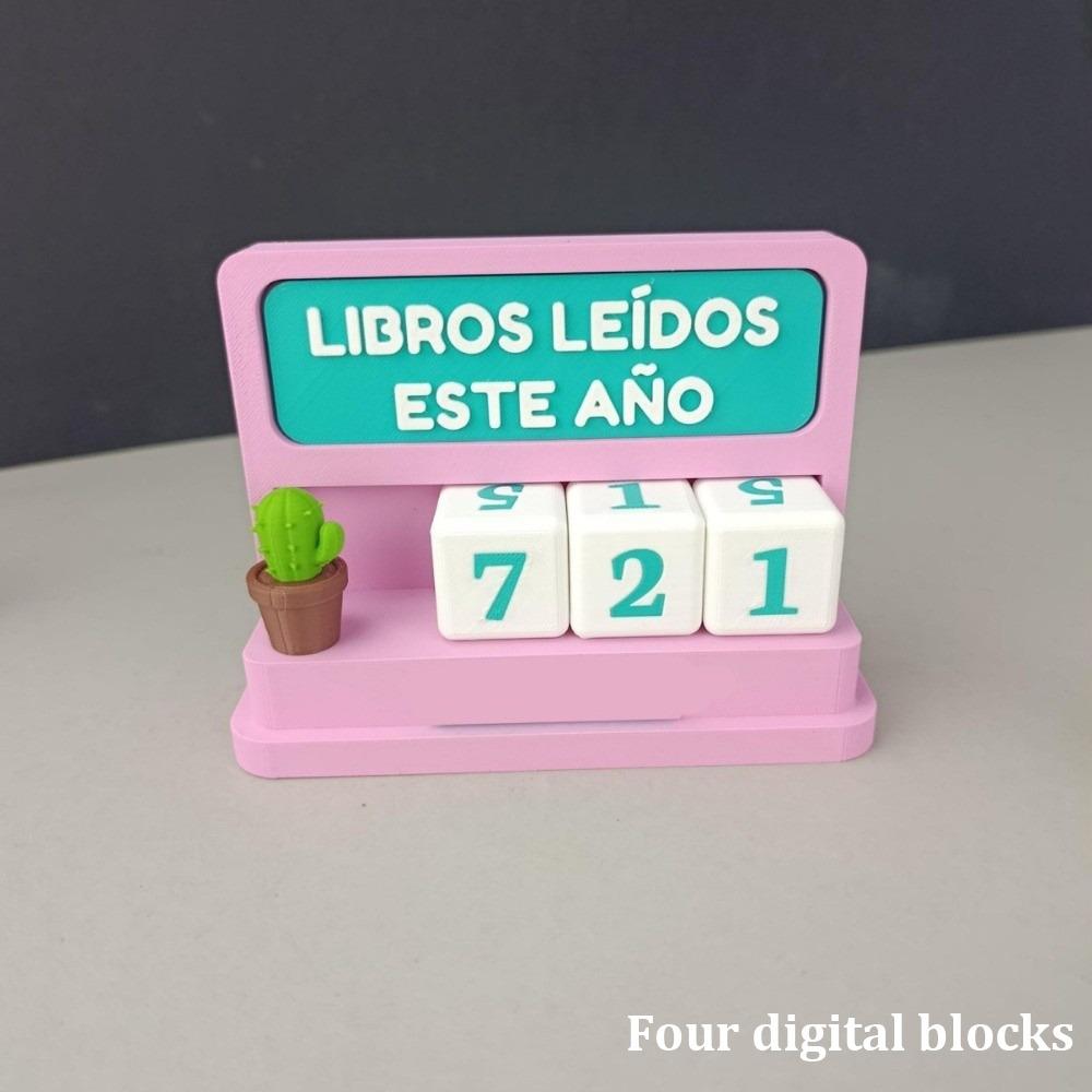 

Книги, прочитанные в этом году Отслеживатель прочитанных книг Настольный 3D-печатный трекер чтения Вывеска Поделка Подарок для книголюбов Счетчик прочитанных книг