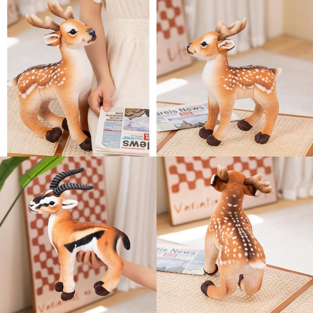Cute Deer Plush Toy Soft And Fluffy Stuffed Animal Gift For Kids 33*28cm