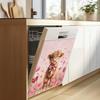 Highland Cow Dishwasher Magnets Decorative Cover Magnetic Cover for Refrigerator Wash Machine Metal Door Cover Sticker Magnetic Dishwasher Cover