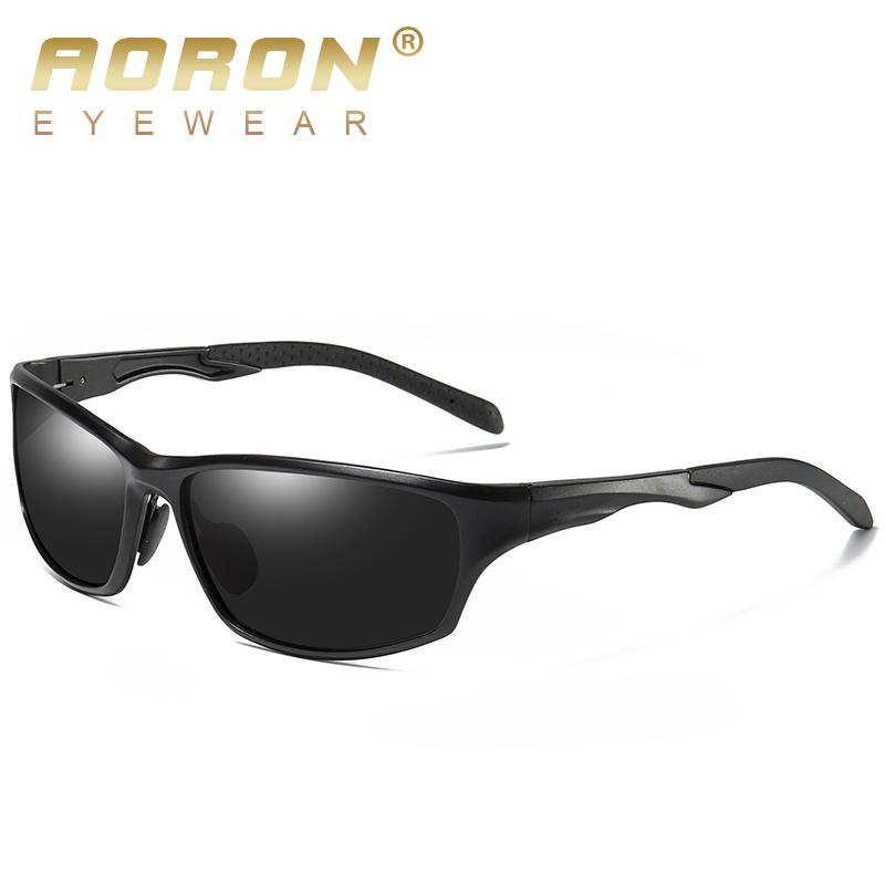 

AORON Фірмовий дизайн Поляризовані сонцезахисні окуляри Outdoor Anti Glare UV400 Велоспорт Риболовля Окуляри для водіння для чоловіків Алюмінієво-магнієва оправа Класичні окуляри чорний