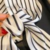 Lady Hair Band Women Neck Scarf Striped Contrast Color Satin Triangle Edge Wide Decoration OL Style Commute Clothes Accessory