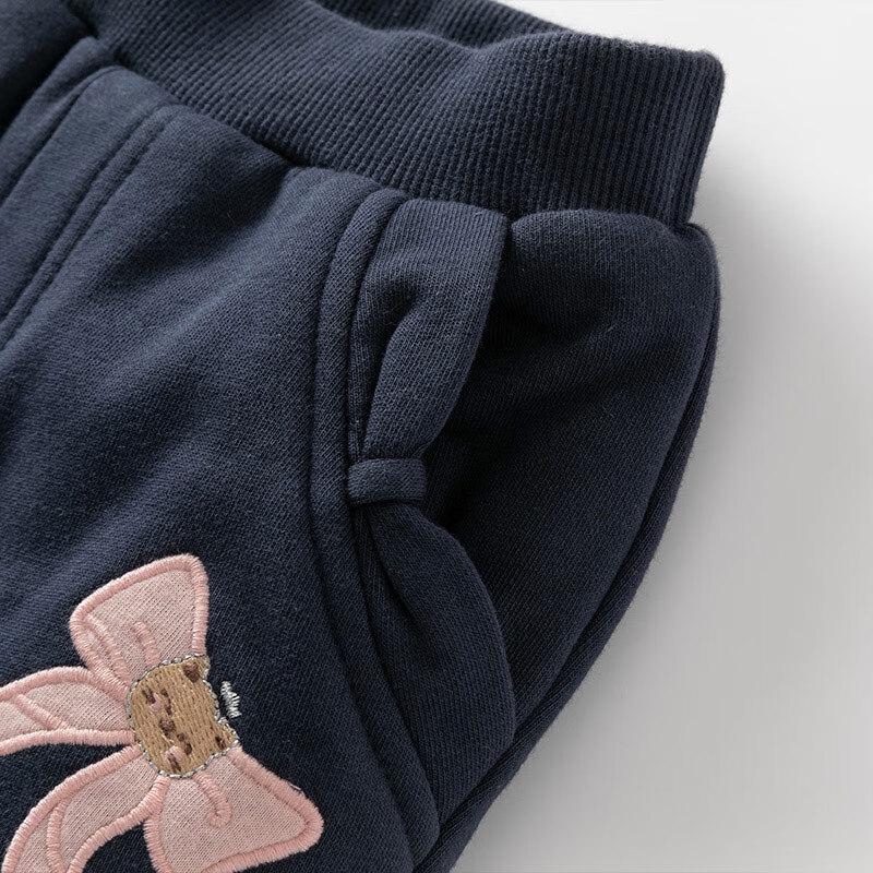 Girls' Knitted Padded Winter Cuffed Pants