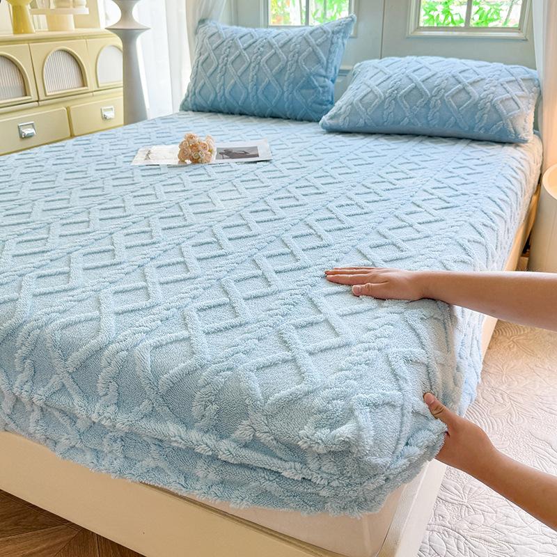 Winter Bed Sheet Home Bed Cover Plush Warm Bed Sheet 90 * 200cm