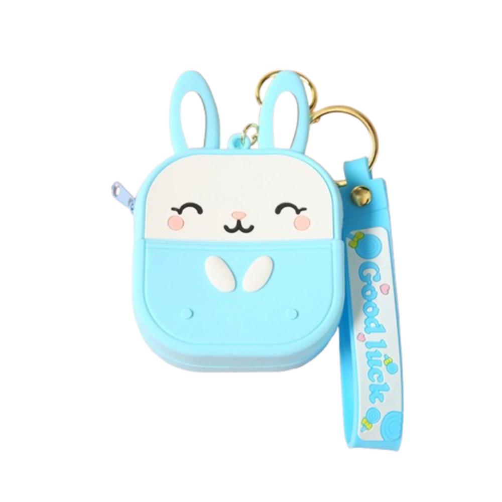 Portable Silicone Rabbit Coin Bag Kawaii Earphone Bag Pendant Bag Pendant Coin Purse Keychain  Kids