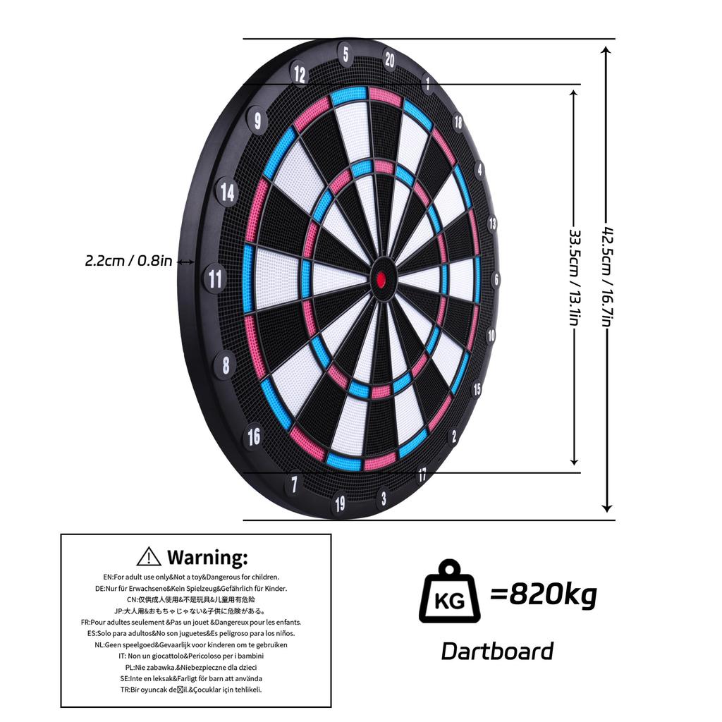 Soft Dartscheibe 6 Darts 6 Haken 30 Schwarze Spitzen CyeeLife-Pink + (15g) + Beschädigungsfrei +