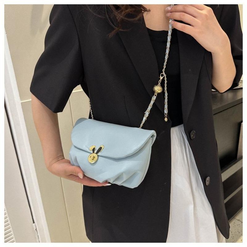 Bags Women's Popular New Bunny Shoulder Bag Stylish Simple Soft Face Folds Popular Underarm Bag