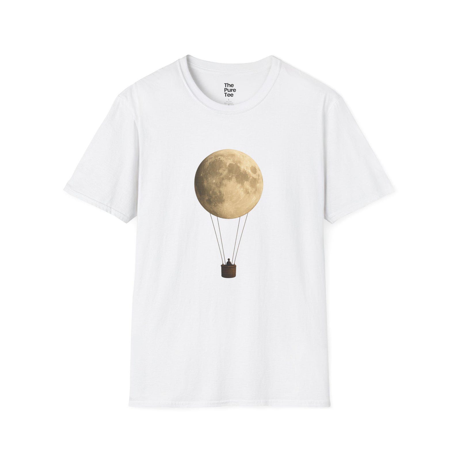 Moon Balloon Graphic Tee | Celestial Lunar Art Shirt XL