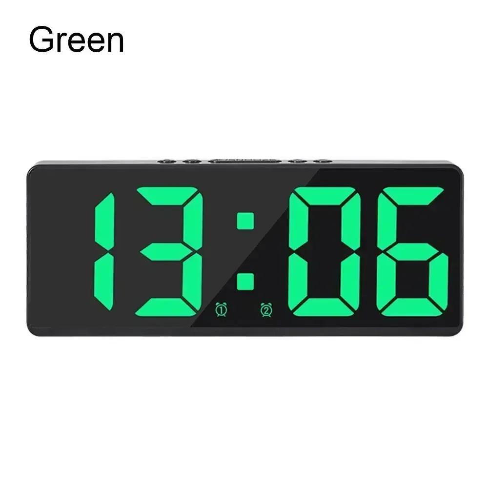 Modern LED Digital Clock with Large Display, Alarm, Temperature, Calendar & Nightlight for Bedside Decor
