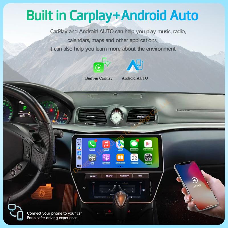 12.3" For Maserati GT GC Gran Turismo 2007-2015 Car Multimedia Player GPS Navigation Android12 8+128G CarPlay Radio 4G 360Camera