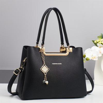 New Macaron Fashion Handbag Multi-layer Large Capacity Single Shoulder Bag Lychee Texture Crossbody Bag Trend