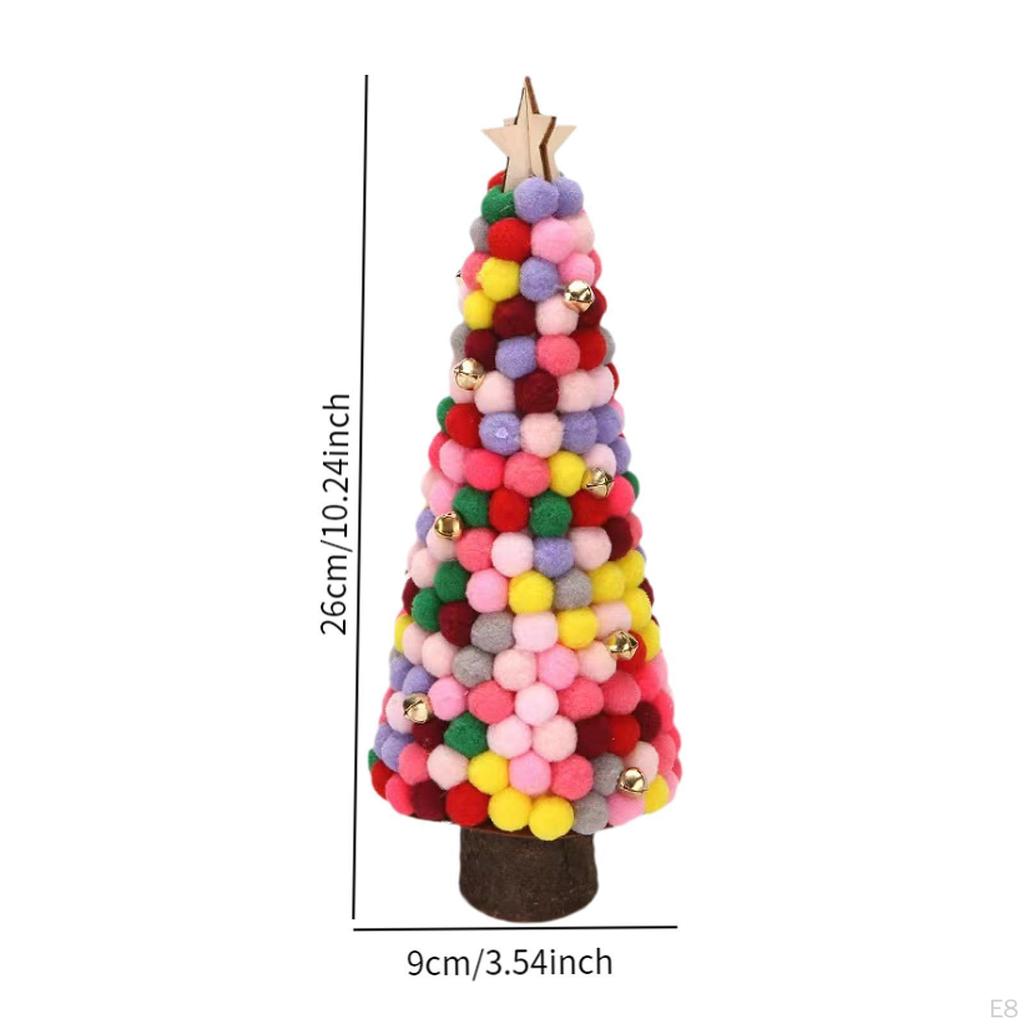 Christmas Tree Statue Wood Sculpture Collectible Crafts Decorative Xmas Figurine Ornament for