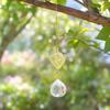 Crystal Sun Catchers for Windows, Colorful Healing Light Crystal Suncatcher, Prism Crystal Hanging Pendant with Chains, Gold-Plated Wind Chimes,