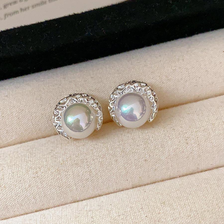 Silver Needle Geometric Light Luxury Stud Earrings - Vintage Niche Court Style