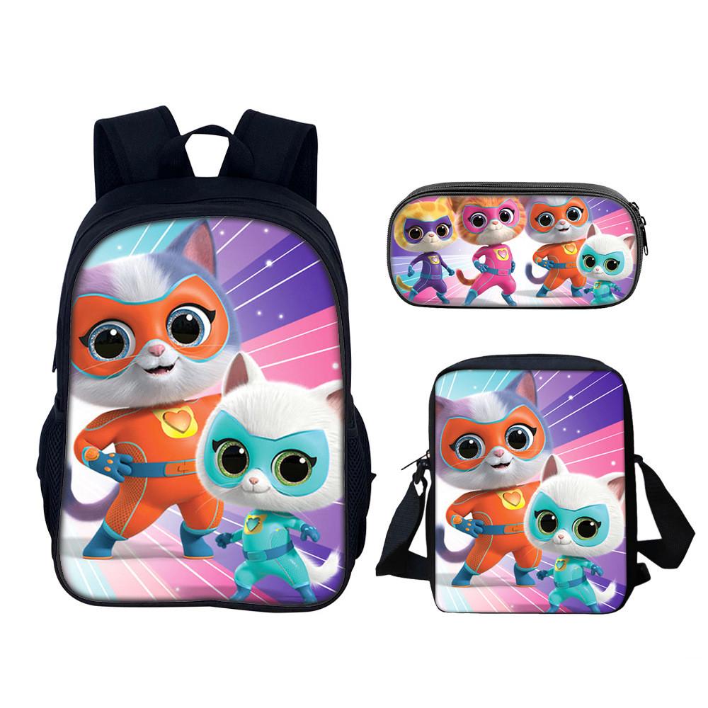 Superkitties School Backpack Set With Nylon Material For Elementary Students