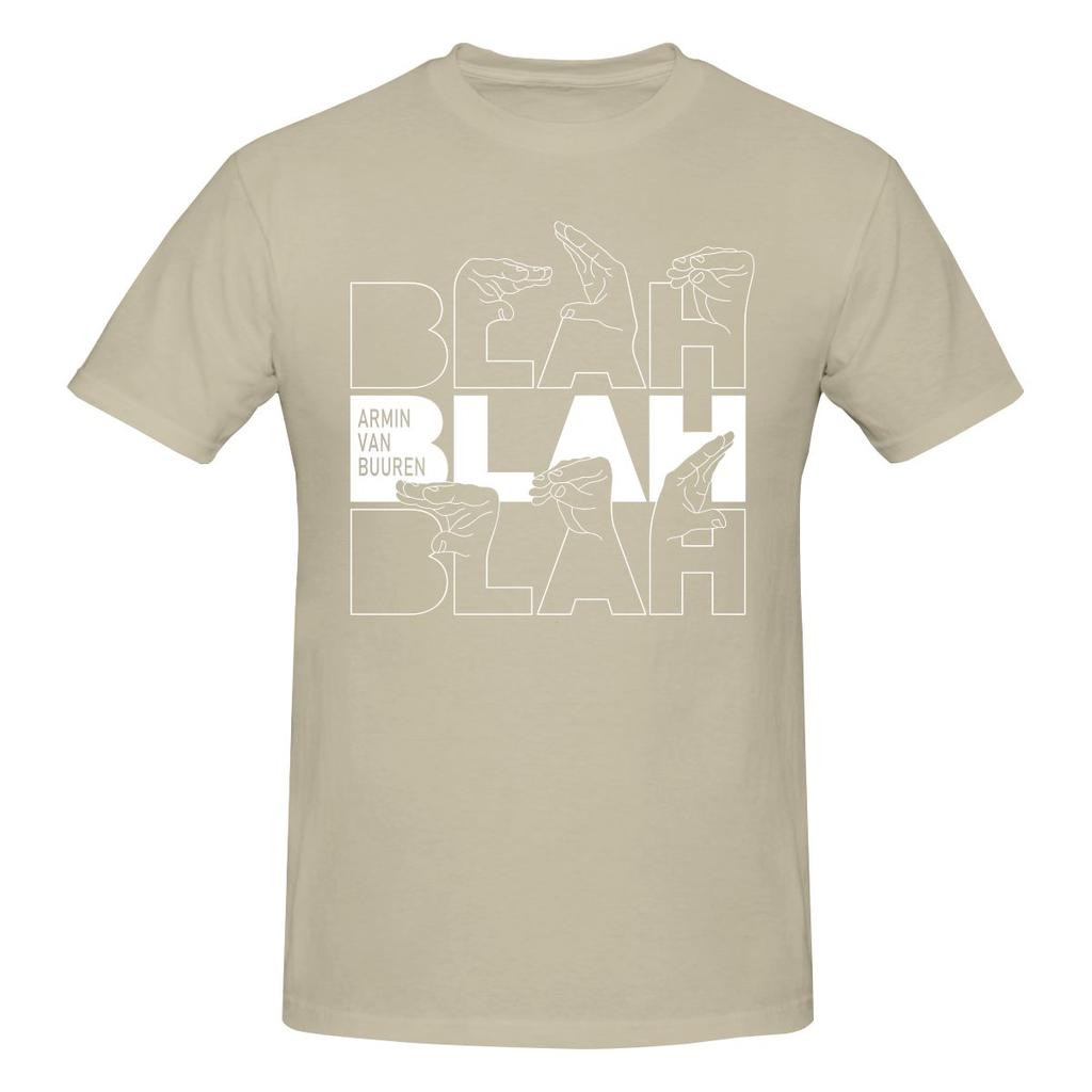 Armin Van Buuren Blah Business Casual T-Shirt Retro Minimalistisch Unifarben Basic T-Shirt
