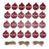 24pcs Christmas Ornaments 12 Styles Wooden Crafts Holiday Reusable Pendant Decorations for Door Tree