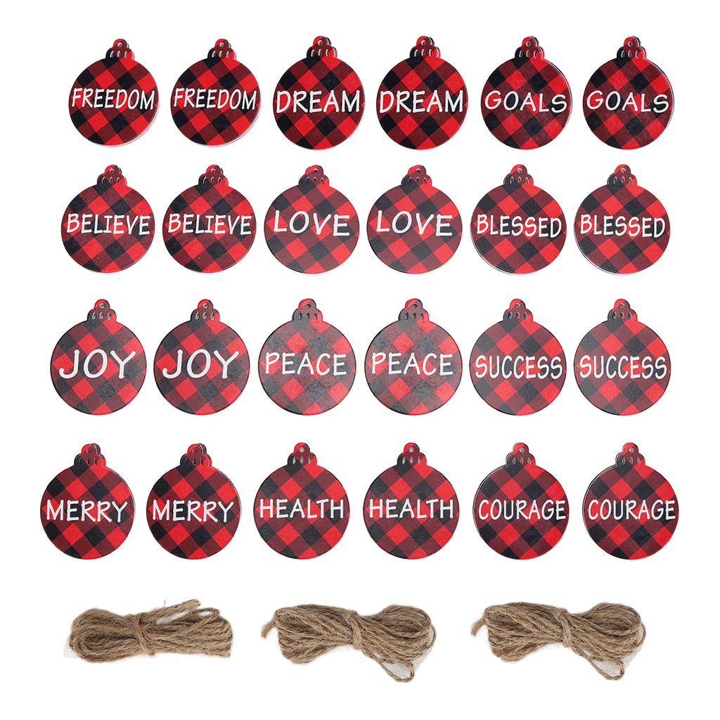 24st Juldekorationer 12 Stilar Trähantverk Semester Återanvändbar Hängande Dekorationer för Dörr Träd