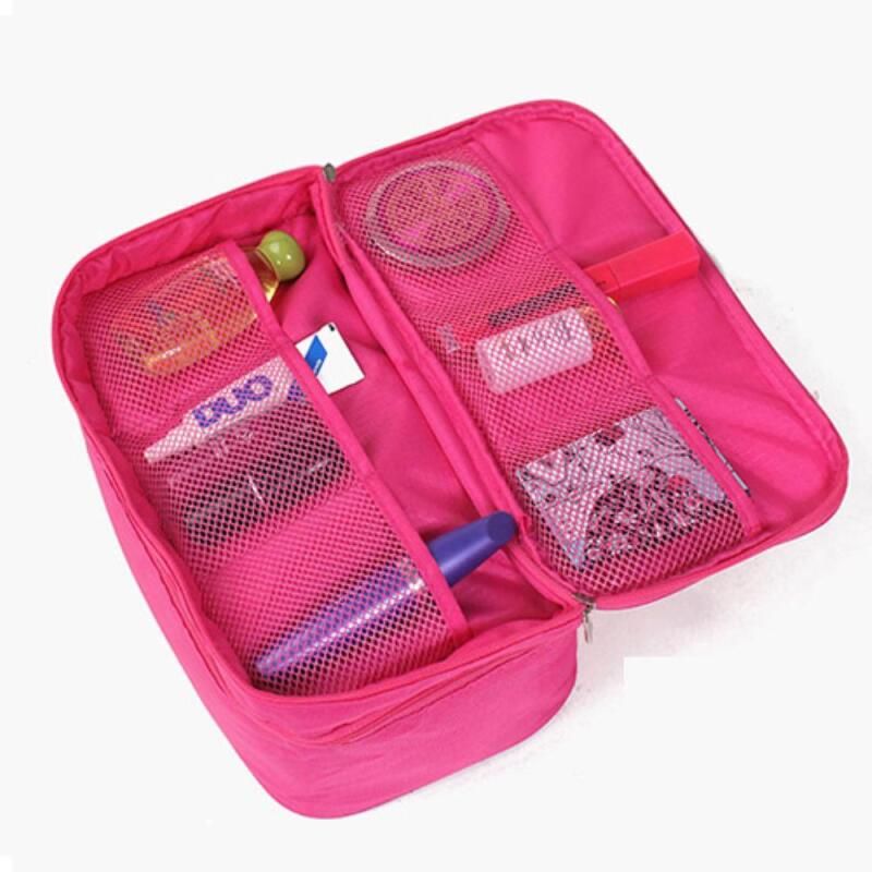 Женская квадратная сетчатая сумка-косметичка B9645_Pink