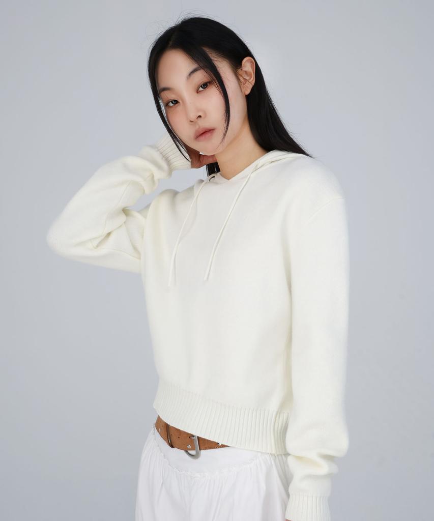 CHICKS Caden Hooded Knit Ivory