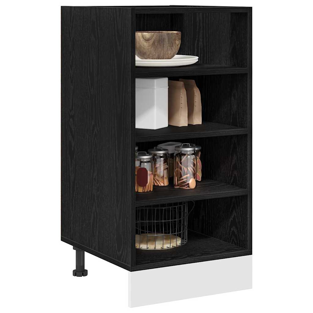 Kitchen Base Cabinet Black Oak Look 40 x 44.5 x 81.5 cm