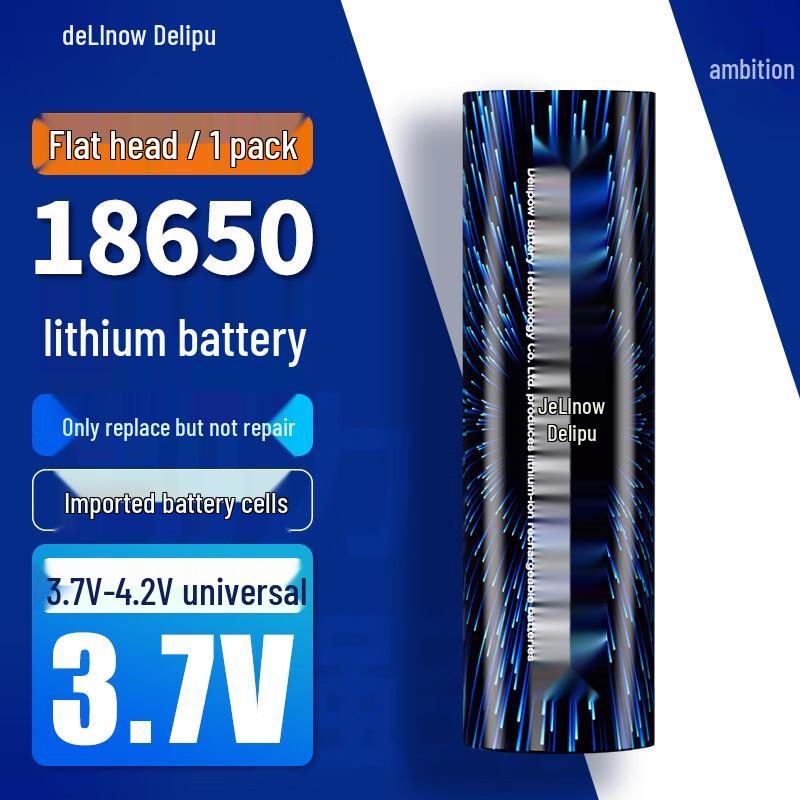 Delipow 18650 3.7V-4.2V Rechargeable Li-ion Battery for Flashlights CN plug (adapter included)