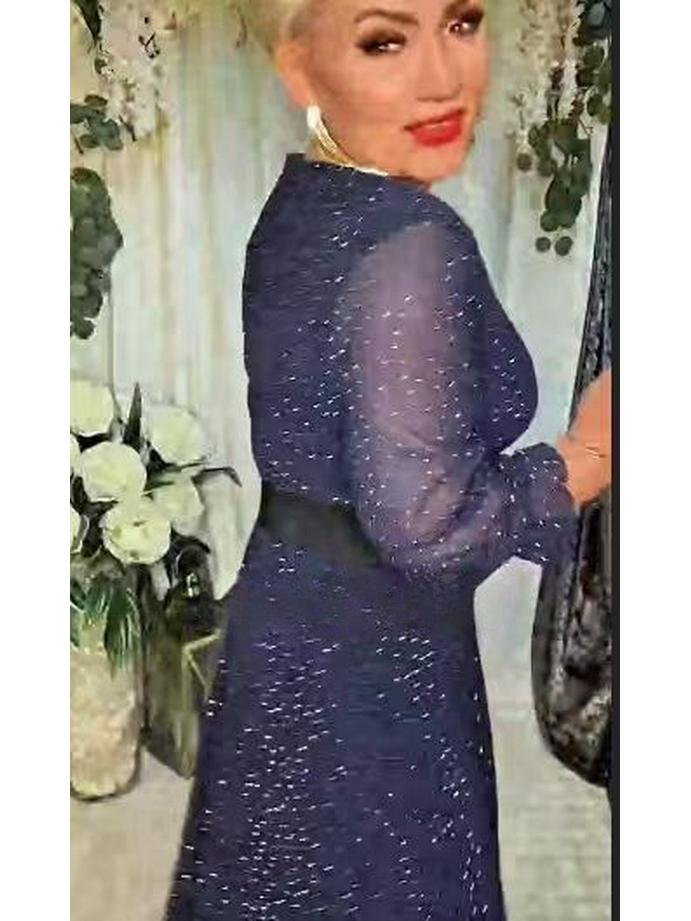 2025 European & American Cross-Border Women's Chiffon V-Neck Rhinestone Long Dress
