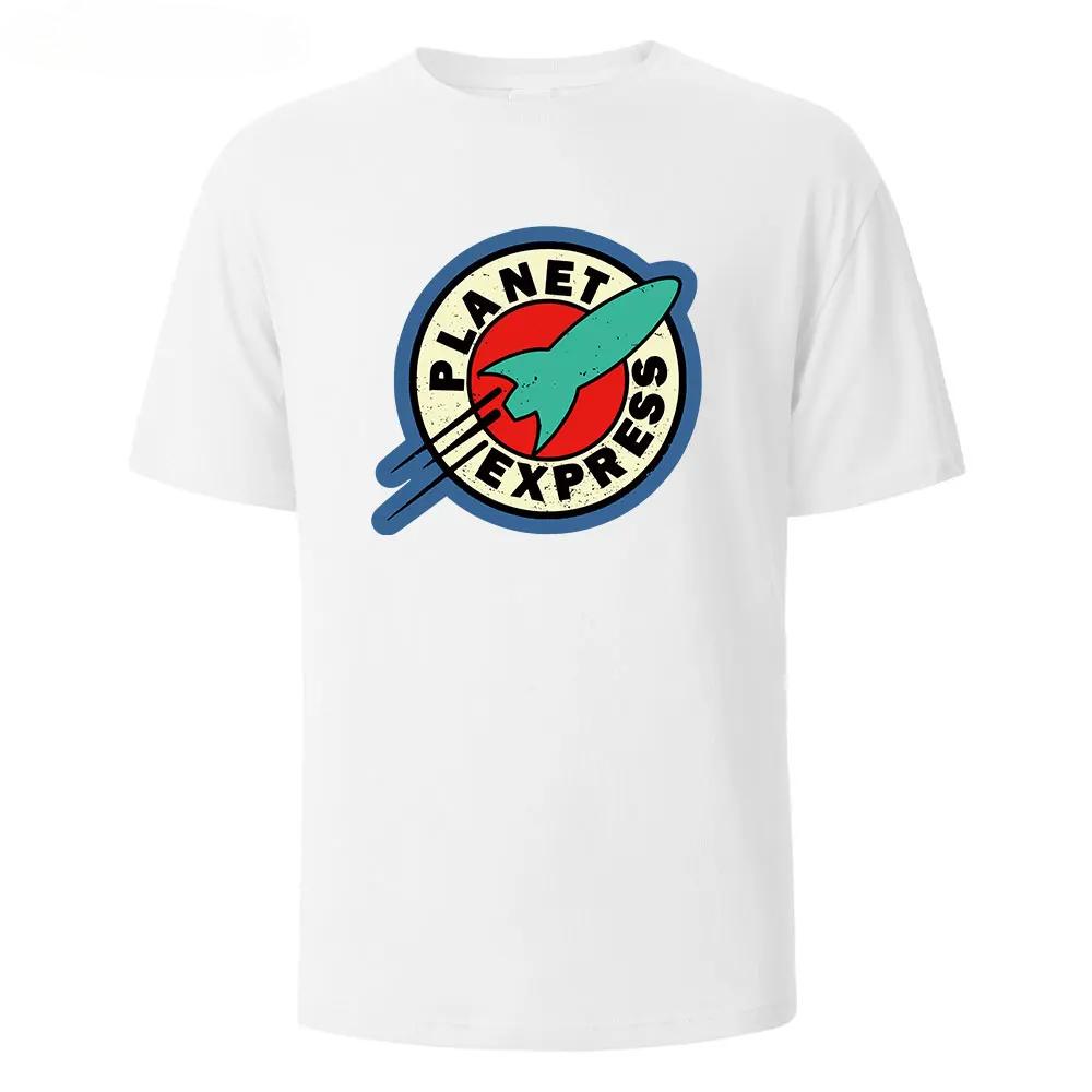 Planet Express Print Breathable Crew Neck Men s T-shirt Cotton Simple Fashion Casual Soft Men s Cartoon Personality T-shirt Y2K 4XL