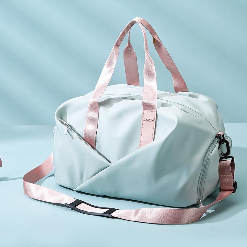 Women's Fitness Sports Bag with Shoe Compartment, Dry/Wet Separation, and Macaron Color for Yoga, Swimming, and Training