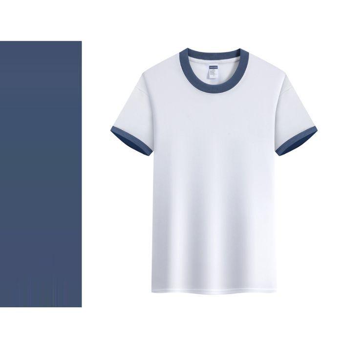 Summer Kids' Cotton Crew Neck Short Sleeve T-shirt with Custom Logo - Lightweight Solid Color Uniform Base Layer